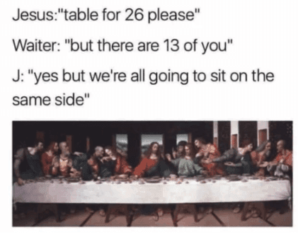 Jesus and his disciples at the Last Supper