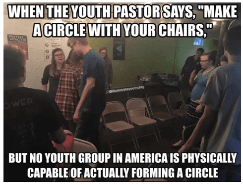 youth group circle funny meme